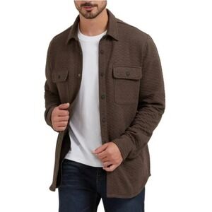 Cloudveil Mountain Works Quilted Snap Front Shirt Jacket XL Brown Men's Outdoor